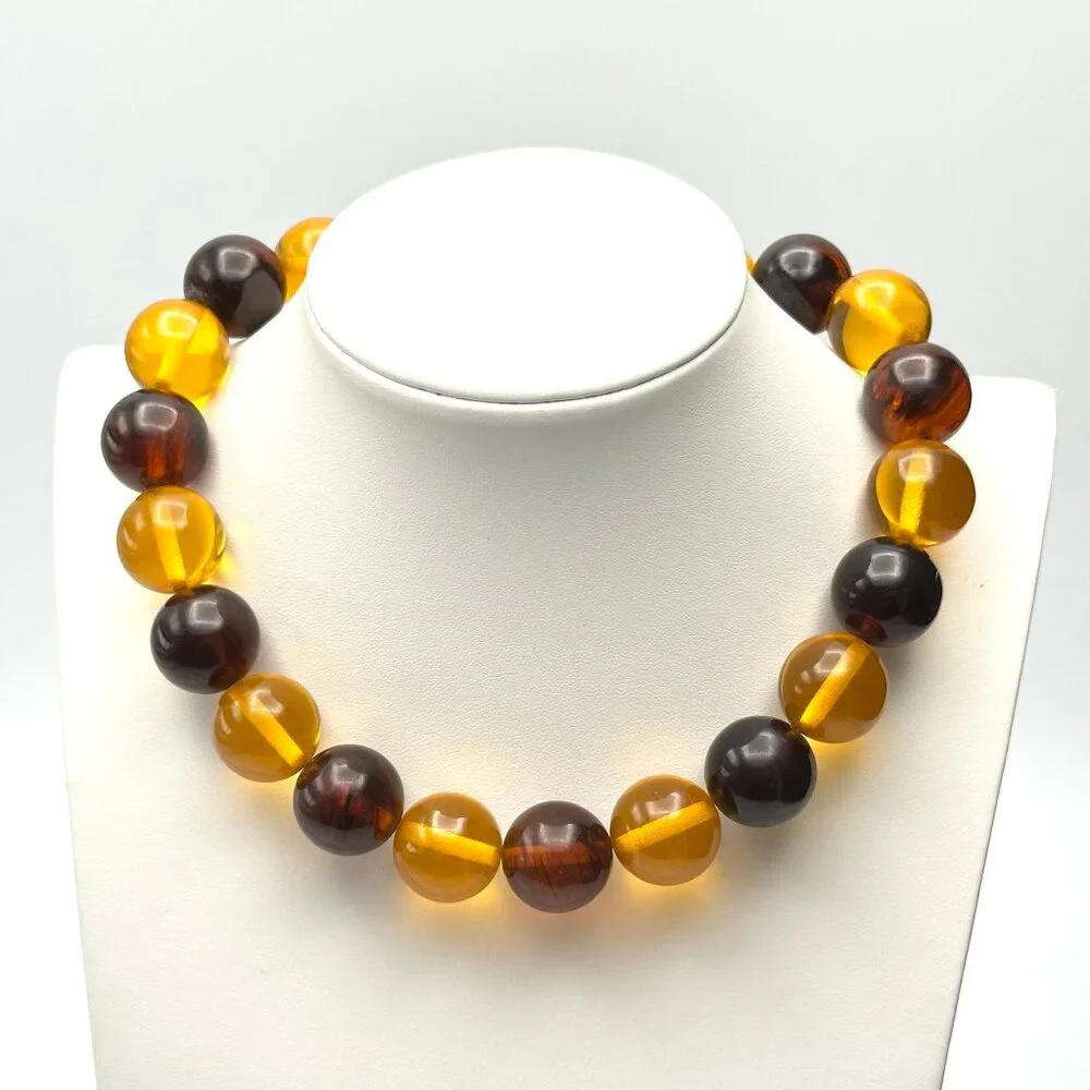 Vintage 1930s Bakelite Choker — Root Beer & Apple Juice Beads  — Authentic – EUC - Picture 4 of 10